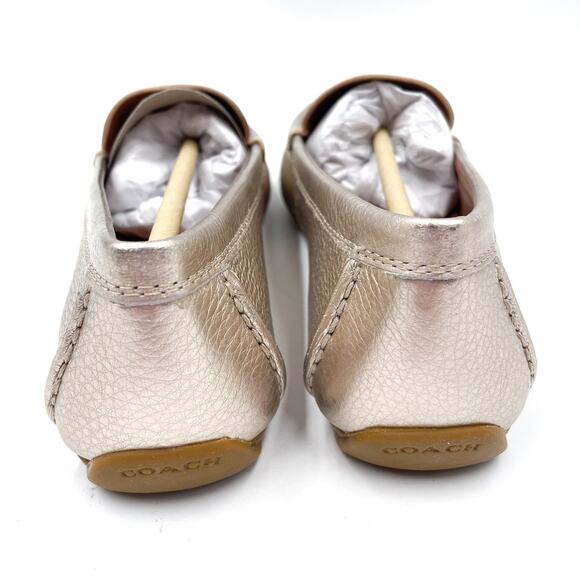 Coach Metallic Gold Women's Loafers - Picture 8 of 10